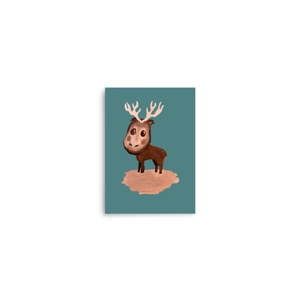 Poster "Elliot the Elk" Green - ErikaWiklund.art